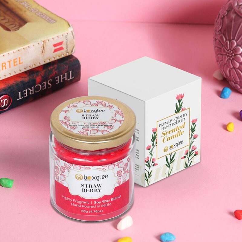 Boxglee Strawberry Scented Big Jar Candles